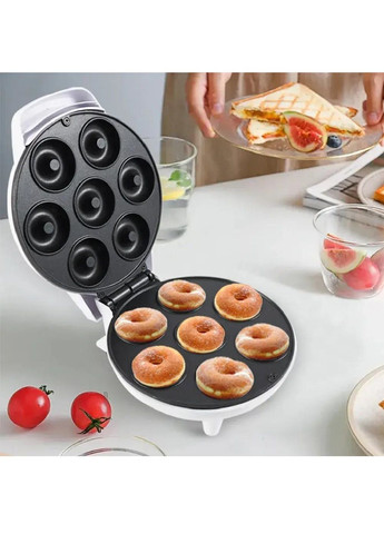 Апарат машинка електрична для приготування пончиків з індикатором на 7 штук 750 Вт 16х12х6 см (476786-Prob) Біла Unbranded (290983276)