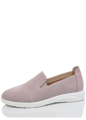 Розовые кожаные слипоны sn0307-5 ITTS с абстрактным узором