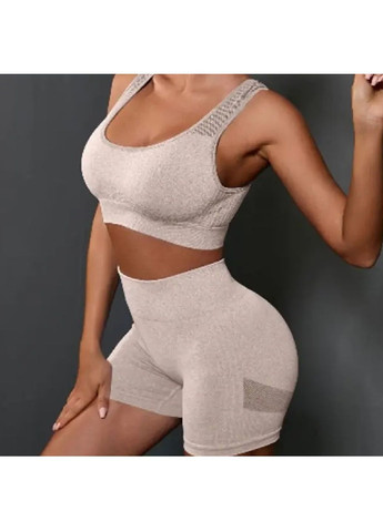 Спортивный костюм для йоги, фитнеса, тренировок, размер L, цвет бежевый No Brand 913203-2 (305860474)