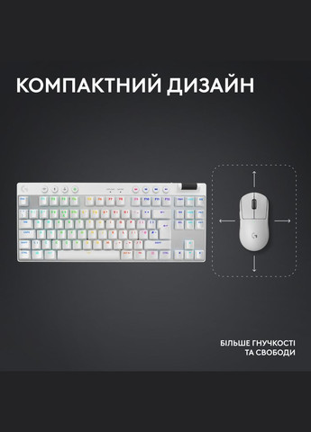 Клавиатура G PRO X TKL Lightspeed Tactile USB UA White (920012148) Logitech (296756729)
