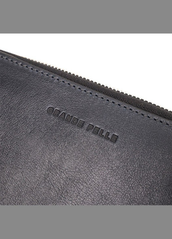 Жіночий гаманець клатч на блискавці з натуральної шкіри із монетницею 11644 Синій Grande Pelle (306882023)