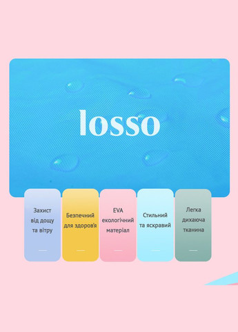 Дождевик детский яркий на кнопках с капюшоном EVA KIDS розовый Losso (330778403)