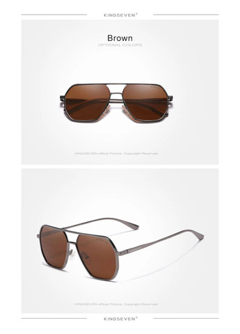 Фирменные солнцезащитные очки Авиаторы с поляризованными линзами N7091 DESIGN KINGSEVEN (299332621)