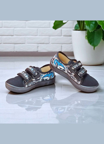 Чорні ортопедичні текстильні кеди для хлопчика на липучках natur Waldi