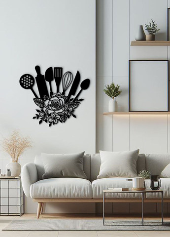 Декор в комнату, интерьерная картина на стену "Набор столовых приборов", стиль минимализм 40х45 см Woodyard (291882725)