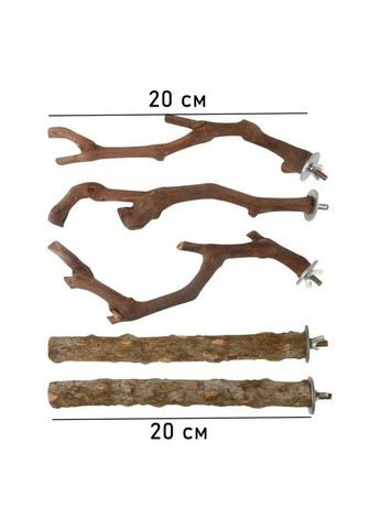 Жердинки для попугаев из дерева, виноградной лозы на винте 5 шт, аксессуары для попугаев No Brand (370290453)