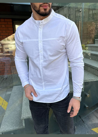 Белая классическая, кэжуал рубашка однотонная Vakko