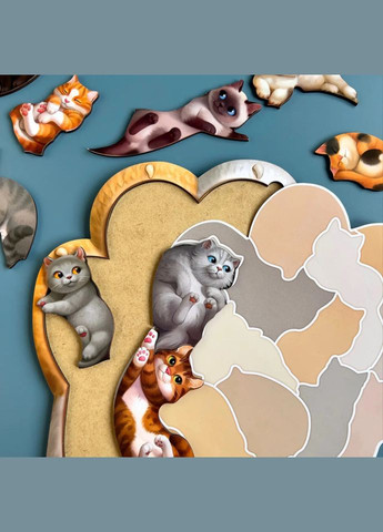 Дерев'яний пазл вкладиш "Котики муркотики" (ПСФ133) PSF133 Ubumblebees (364125041)