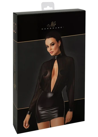 Чорна сукня f348 powerwetlook and tulle dress Noir Handmade
