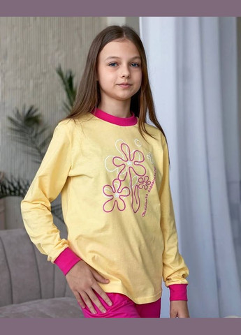 Желтая всесезон пижама для девочки (подростковая) hc (h001-6076-001-33-2-1) No Brand