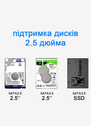 Внешний карман переходник USB 3.0 для SSD/HDD диска SATA III 2.5” Rocketek No Brand (299766840)