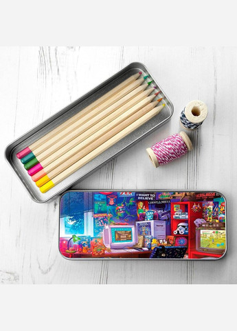 Пенал школьный для мальчика и девочки ретро арт7*18 см Silver No Brand (309154917)