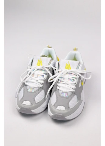 Сірі кросівки чоловічі nike m2k tekno grey dynamic yellow найк м2к текно демісезон No Brand