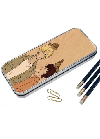 Пенал шкільний для хлопчика та дівчинки металевий Аніме Бананова риба #015 7*18 см Silver No Brand (309154227)