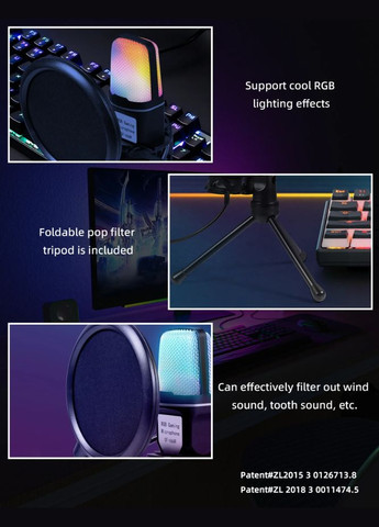 УЦІНКА! Мікрофон зі штативом SF666R з підсвічуванням Yanmai (347642552)