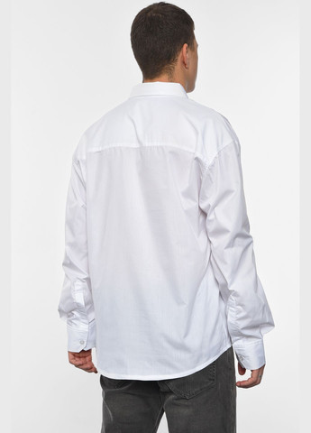 Сорочка чоловіча однотонна білого кольору Let's Shop (305296681)