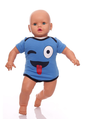 Синий летний боди+шорты смайл 56 см (30551) BABYKROHA