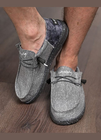 Серые мужские лоферы кордура черные No Brand