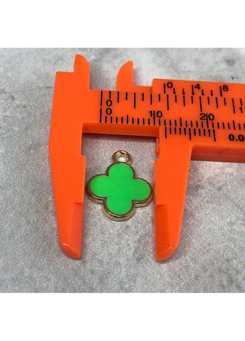 Підвіска металева "Конюшина з емаллю" 12х15 мм, - зелений із золотом Plus-plus (354795933)