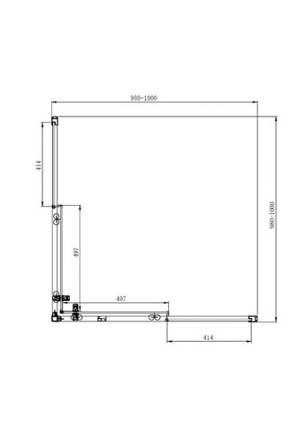 Душова кабіна A-513H, 100х100х195, двері розсувні, скло прозоре Dusel (332051268)