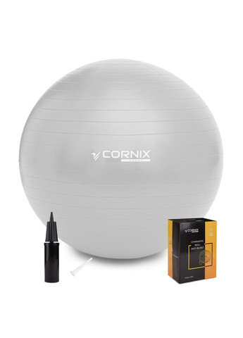 М'яч для фітнесу (фітбол) 85 см Anti-Burst XR-0368 Silver Cornix (318867509)