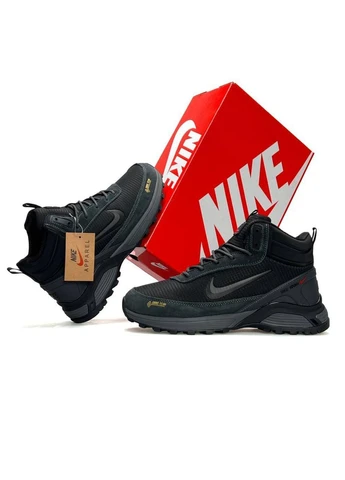 Черные зимние кроссовки мужские зимние nike No Brand Rivah GTX Fur Black Grey