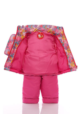 Розовый зимний комбинезон на синтепоне для девочки галактика ноль подстежка белый с черным мех розовый 86 см (51511) BABYKROHA