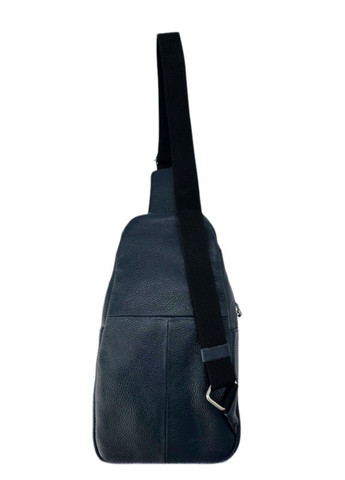 Стильна чоловіча сумка-слінг нагрудна з натуральної шкіри на блискавці, синій LQ 817550 (280931052)