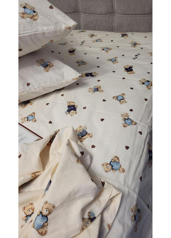 Постельное белье Bear cubs, вареный хлопок Двуспальный размер, наволочки 50/70 No Brand (364217084)