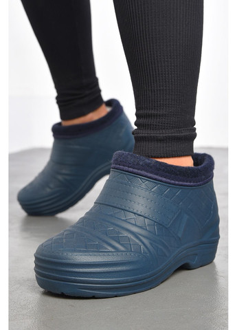 Галоши женские на меху темно-синего цвета Let's Shop (305843563)