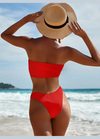 Червоний літній яскравий роздільний купальник бандо - червоний (куп-жат-банд-чер) роздільний Vakko