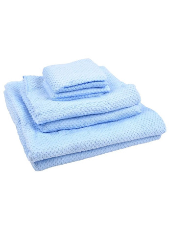 Комплект набір рушників трьох різних розмірів мікрофібра кораловий оксамит для ванни лазні пляжу 6 штук (478910-Prob) Блакитний Unbranded однотонний блакитний