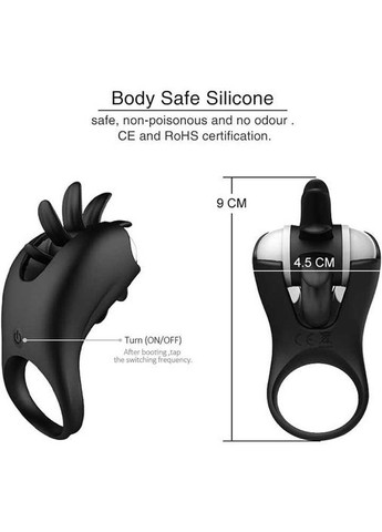 Віброкільце з ротацією для стимуляції клітора 20 режимів No Brand (366888081)