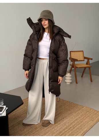 Коричневий зимній Пуховик No Brand