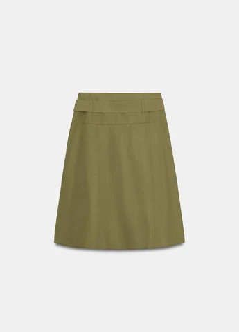 Оливковая (хаки) однотонная юбка Zara