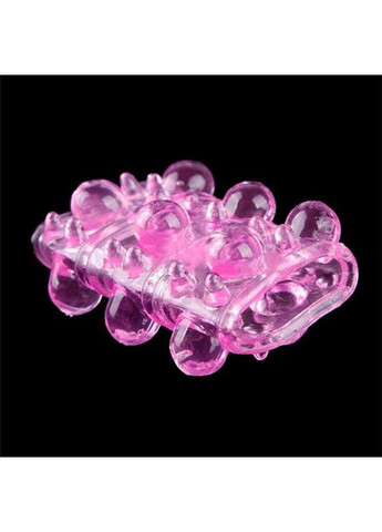 Эластичная рельефная насадка на пенис утолщающая 35 мм TPE розовая No Brand (366665101)