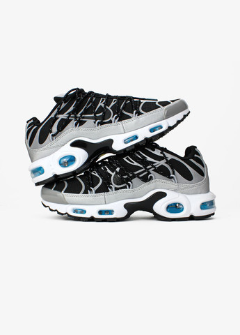 Черные демисезонные мужские кроссовки nike air max tn plus toggle black grey | найк аир макс тн плюс черные серые No Brand
