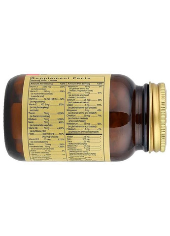 Мультивітаміни формула (Formula VM-75) 60 таблеток Solgar (362027074)