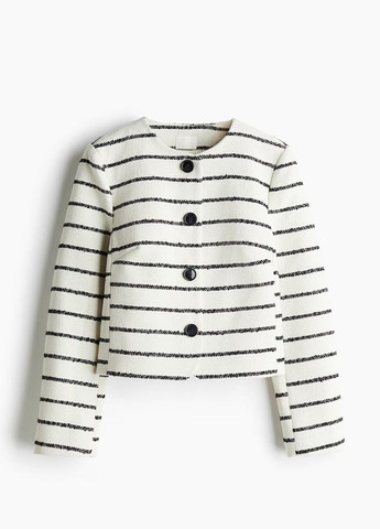 Белый женский жакет H&M полосатый - демисезонный