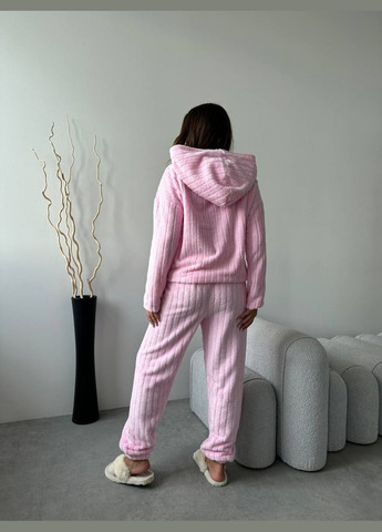 Рожева зимня піжама з капюшоном кофта + брюки Eliz