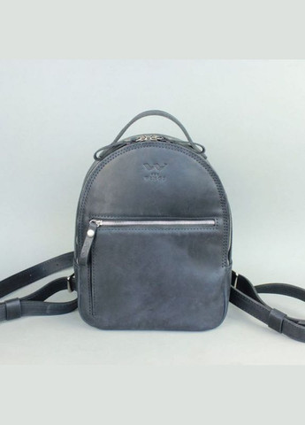 Рюкзак женский кожаный с ремнем через плечо Groove S синий винтажный The Wings (301871775)