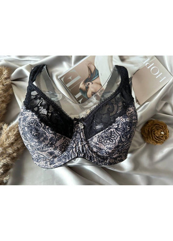 Бежевий чорно-біжевий бюстгальтер, на чашку е без поролону Lanny Mode