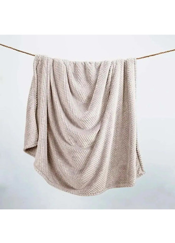 Двоспальний плюшевий плед покривало ковдра з геометричним візерунком на ліжко диван 150x200 см (480772-Prob) Бежевий Unbranded (342230060)