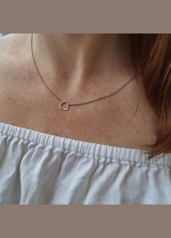 Женская серебряная цепочка колье с подвеской без камней Треугольник 45 см серебро 925 пробы Родирован 1212 No Brand (306854431)