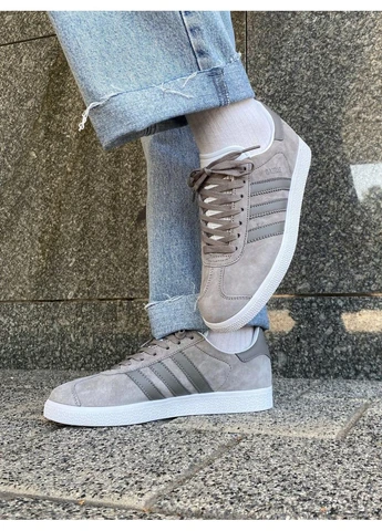 КРОССОВКИ ЖЕНСКИЕ ADIDAS GAZELLE GREY 2 АДИДАС ГАЗЕЛЬ СЕРЫЕ No Brand серые демисезоны (391956058)