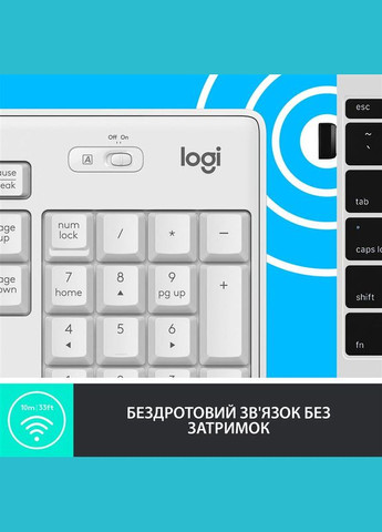 Комплект (клавiатура, миша) бездротовий MK295 Combo White (920-009824) Logitech (336953960)