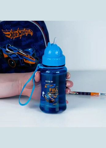 Пляшечка для води Hot Wheels, 350 мл синя () Kite HW24-399 (346392534)