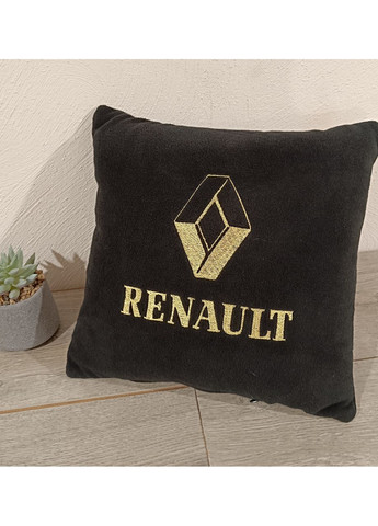 Автомобильная подушка 35*35 см "Renault" золото вышивка No Brand (369717247)