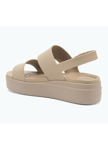 Светло-коричневые женские сандалии платформа лавандовые women's 4u low wedges sandal purple moon Crocs