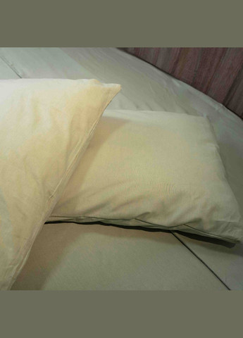 Комплект двуспальный постельного белья 180х215 Поплин 120 г/м2 Хлопок (Оливковый) 2 х 70х70 GM Textile (273378602)